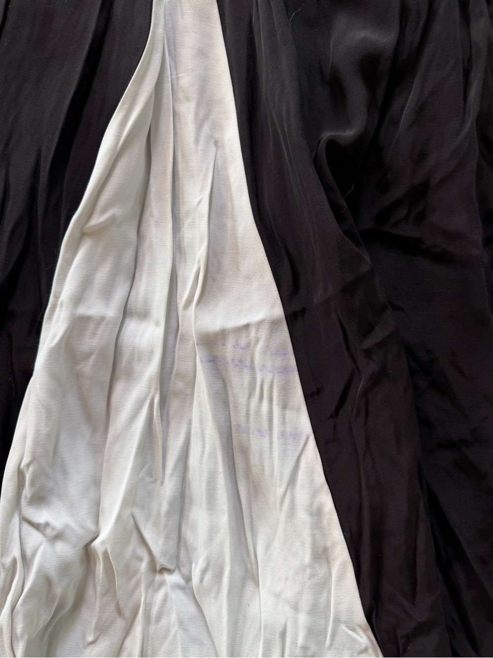 Vintage D.Frank Black and White Long-Sleeve Paneled pleated Drop Waist Dress - Picture 4 of 12